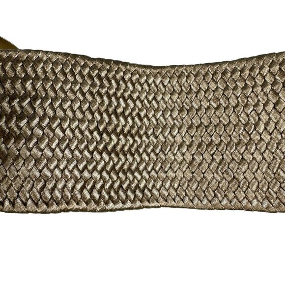 Wide Stretchable Elastic Waist Belt With Metal Double Gold Bucket - Picture 6 of 13